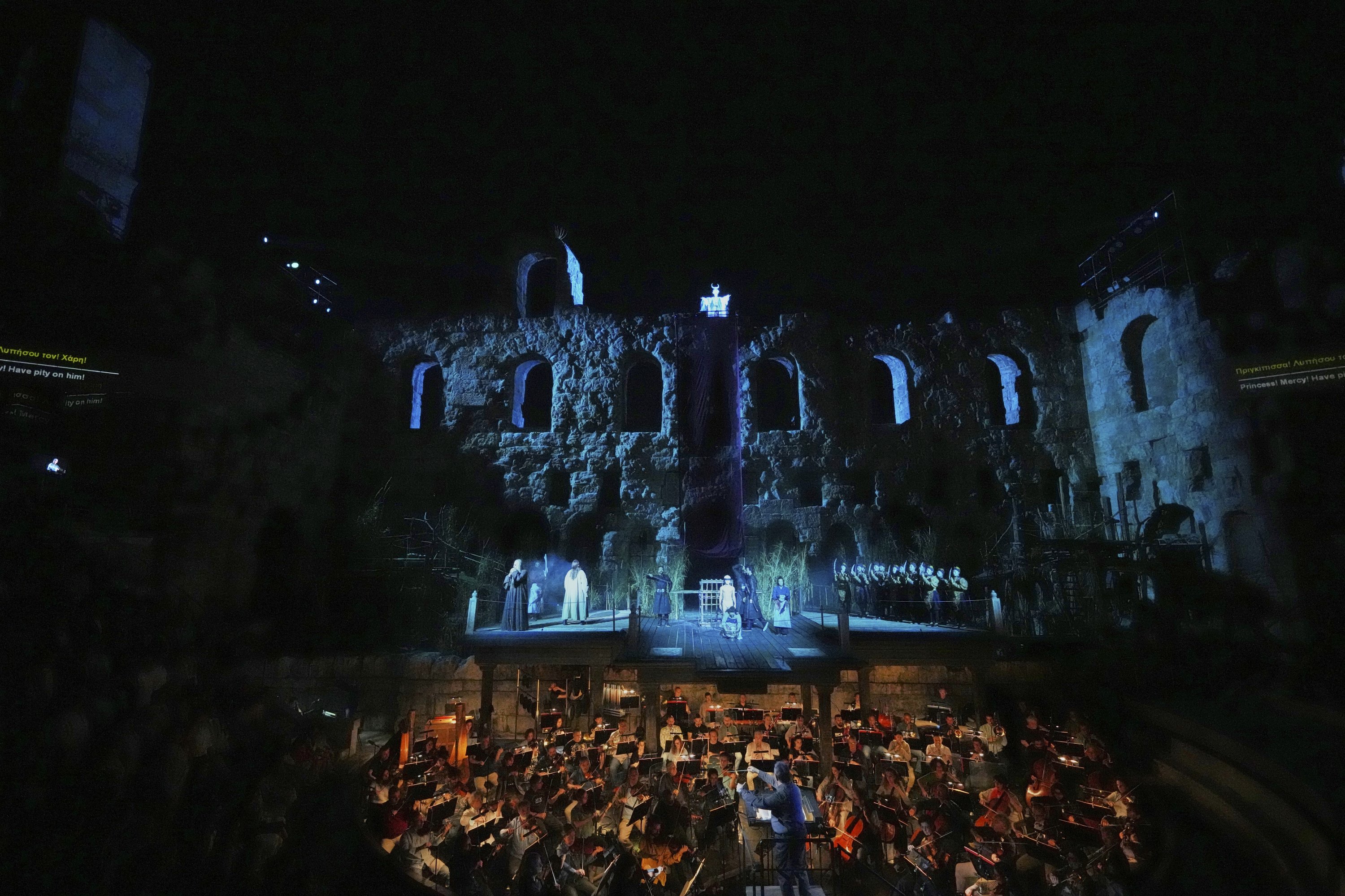 Performers and musicians take part in Giacomo Puccini's