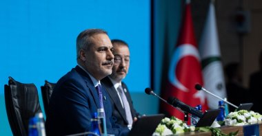Foreign Minister Hakan Fidan chairs the closing session of the 51st Council of Foreign Ministers meeting of the Organization of Islamic Cooperation (OIC) in Istanbul, Saturday, June 22, 2025. (AA Photo)