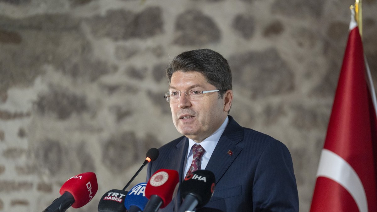 Justice Minister Yılmaz Tunç speaks at the event, Ankara, Türkiye, June 25, 2025. (AA Photo)