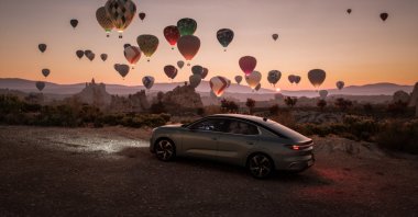 A view of Türkiye&#039;s electric car brand Togg&#039;s new sedan model T10F after its release with its fastback lines, Ankara, Türkiye, Jan. 9, 2024. (AA Photo)