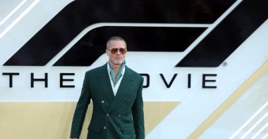 U.S. actor and cast member Brad Pitt attends the European premiere of &#039;F1 The Movie&#039; at Cineworld in Leicester Square, London, U.K., June 23, 2025. (EPA Photo)