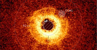 An image of the protoplanetary disk around the star TWA 7, recorded using the European Southern Observatory&#039;s Chile-based Very Large Telescope&#039;s SPHERE instrument, is seen with an image captured with the James Webb Space Telescope&#039;s MIRI instrument overlayed in this image released on June 25, 2025. AM Lagrange et  al/JWST/ESO/Handout via Reuters)