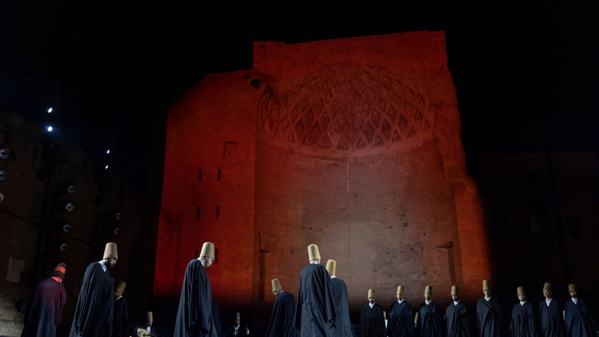 Whirling dervishes perform the Sema ceremony at the Colosseum, Rome, Italy, June 25, 2025. (AA Photo)