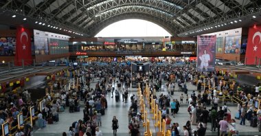 An aerial view of passengers at Sabiha Gökçen Airport, Istanbul, Türkiye, June 3, 2025. (IHA Photo)
