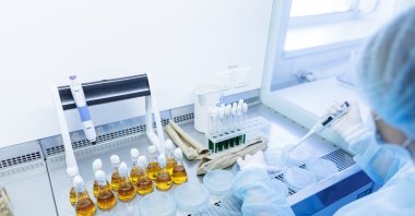Laboratory assistant conducts chemical and bacterial analysis in the lab, performing tests to support medical research. (Shutterstock Photo) 