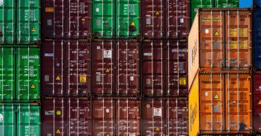  Stacks of shipping containers sit at the Port of Baltimore in Baltimore, Maryland, U.S., March 31, 2025. (AFP Photo)