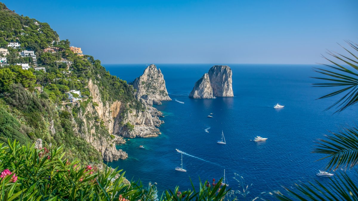 An aerial view of the isle of Capri, Italy. (Shutterstock Photo)