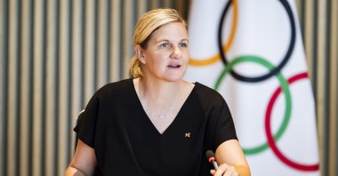 International Olympic Committee (IOC) President Kirsty Coventry speaks during the opening of the IOC executive board meeting at Olympic House, Lausanne, Switzerland, June 25, 2025. (EPA Photo)