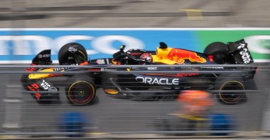 Oracle Red Bull Racing’s Dutch driver Max Verstappen drives during the first practice on the Red Bull Ring race track, Spielberg, Austria, June 27, 2025. (AFP Photo)