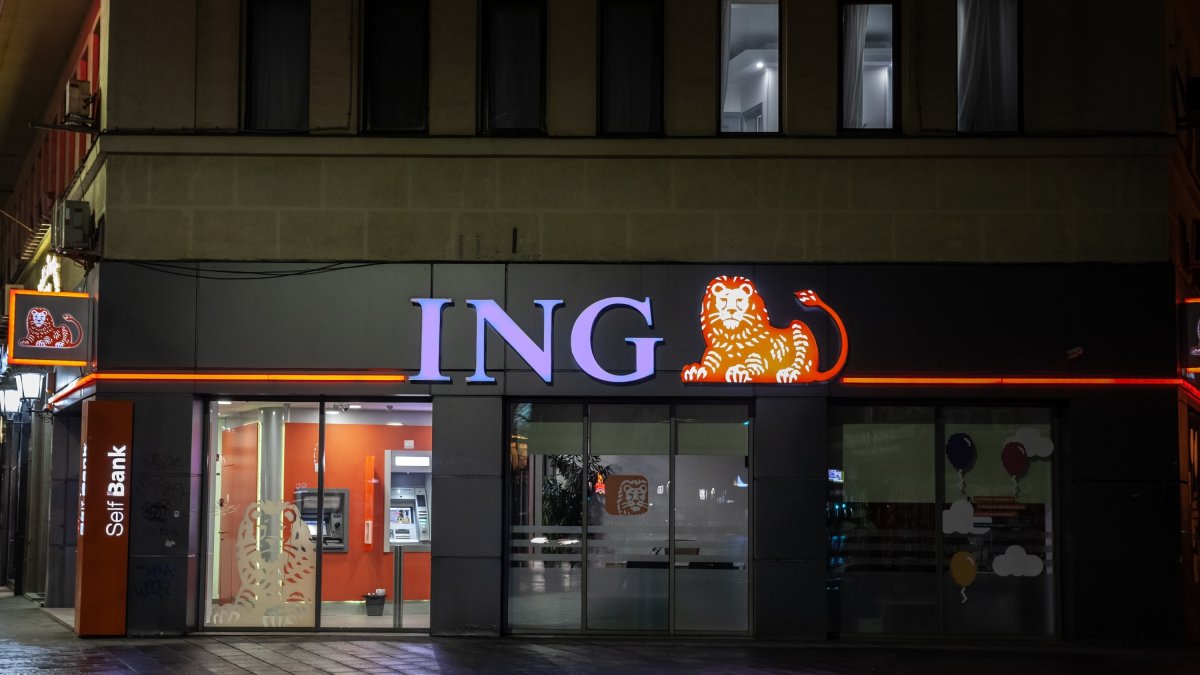 An ING bank logo in front of their office in downtown Bucharest, Romania, March 18, 2023. (Shutterstock Photo)
