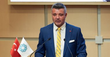 Sadettin Saran speaks at Istanbul Chamber of Commerce meeting, Istanbul, Türkiye, March 15, 2024. (IHA Photo)