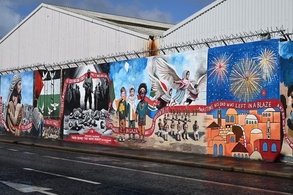 Impression of the graffiti at the Peace Wall, Belfast, Northern Ireland, Sept. 11, 2024. (Shutterstock Photo)