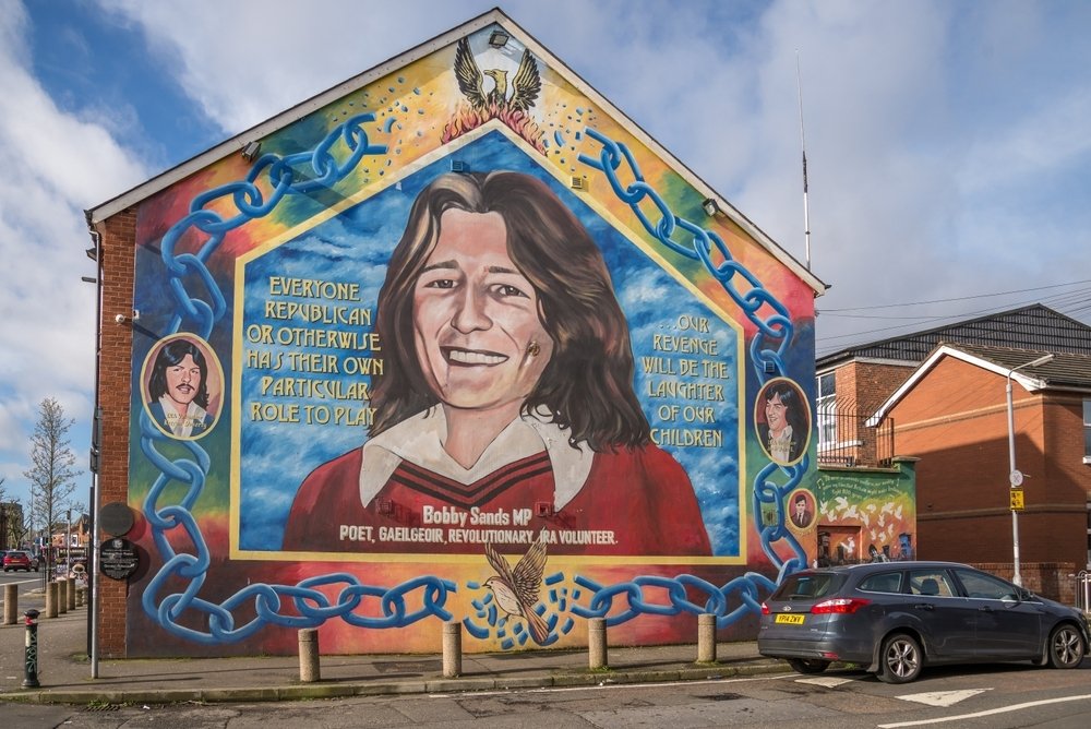 Bobby Sands mural in Belfast, Northern Ireland, March 25, 2023. (Shutterstock Photo)
