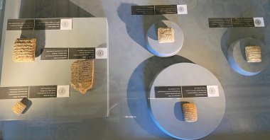 The cuneiform clay tablets repatriated by Türkiye&#039;s Culture and Tourism Ministry to Iraq are on display, Ankara, Türkiye, June 30, 2025. (DHA Photo)