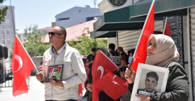 Families whose children were brainwashed for recruitment by the PKK stage a protest, Van, eastern Türkiye, June 26, 2025. (AA Photo)