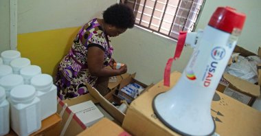 A nurse searches for HIV medication in the remaining stock in Port-au-Prince, Haiti, June 4, 2025. (AFP Photo)