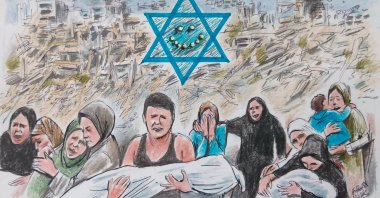 &quot;Rather than minimizing harm, AI tools have accelerated the pace and scale of deadly force, often against non-combatants, turning decision support into decision automation with devastating human costs.&quot; (Illustration by Erhan Yalvaç)