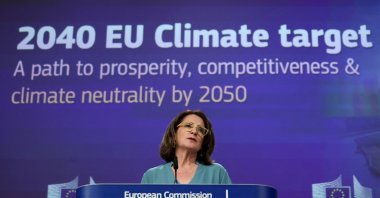 European Commission Executive Vice President for Clean, Just and Competitive Transition Teresa Ribera speaks during a press conference on an EU climate target for 2040, which may allow countries to use carbon credits from developing countries to meet a limited share of the goal, Brussels, Belgium, July 2, 2025. (Reuters Photo)
