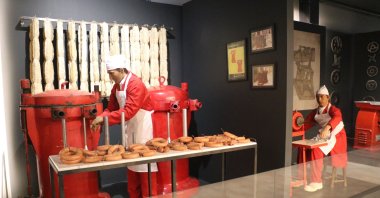 An interior view of the Sausage Museum showcasing original sausage production machines and historic equipment, Afyonkarahisar, Türkiye, July 2, 2025. (DHA Photo)
