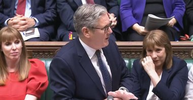 Screen grab of Chancellor of the Exchequer Rachel Reeves (R) crying as Prime Minister Sir Keir Starmer speaks during Prime Minister's Questions in the House of Commons, London, U.K., July 2, 2025. (Reuters Photo)
