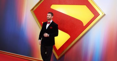 U.S. actor and cast member David Corenswet attends a &quot;Superman&quot; fan event at Leicester Square, London, U.K., July 2, 2025. (EPA Photo)