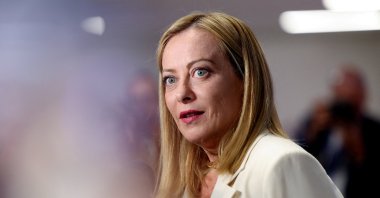 Italian Prime Minister Giorgia Meloni reacts as she speaks to the media at a NATO summit, The Hague, Netherlands, June 25, 2025. (Reuters Photo)