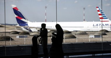 Passengers stand inside Roissy-Charles de Gaulle Airport during a French air traffic controllers&#039; strike, in Roissy-en-France outside Paris, France, July 3, 2025. (EPA Photo)