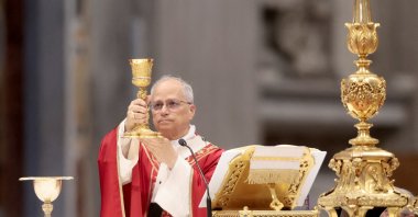 Pope Leo XIV celebrates the Mass on the Solemnity of Saints Peter and Paul, Apostles, in St Peter&#039;s Basilica, Vatican, June 29, 2025. (Reuters Photo)