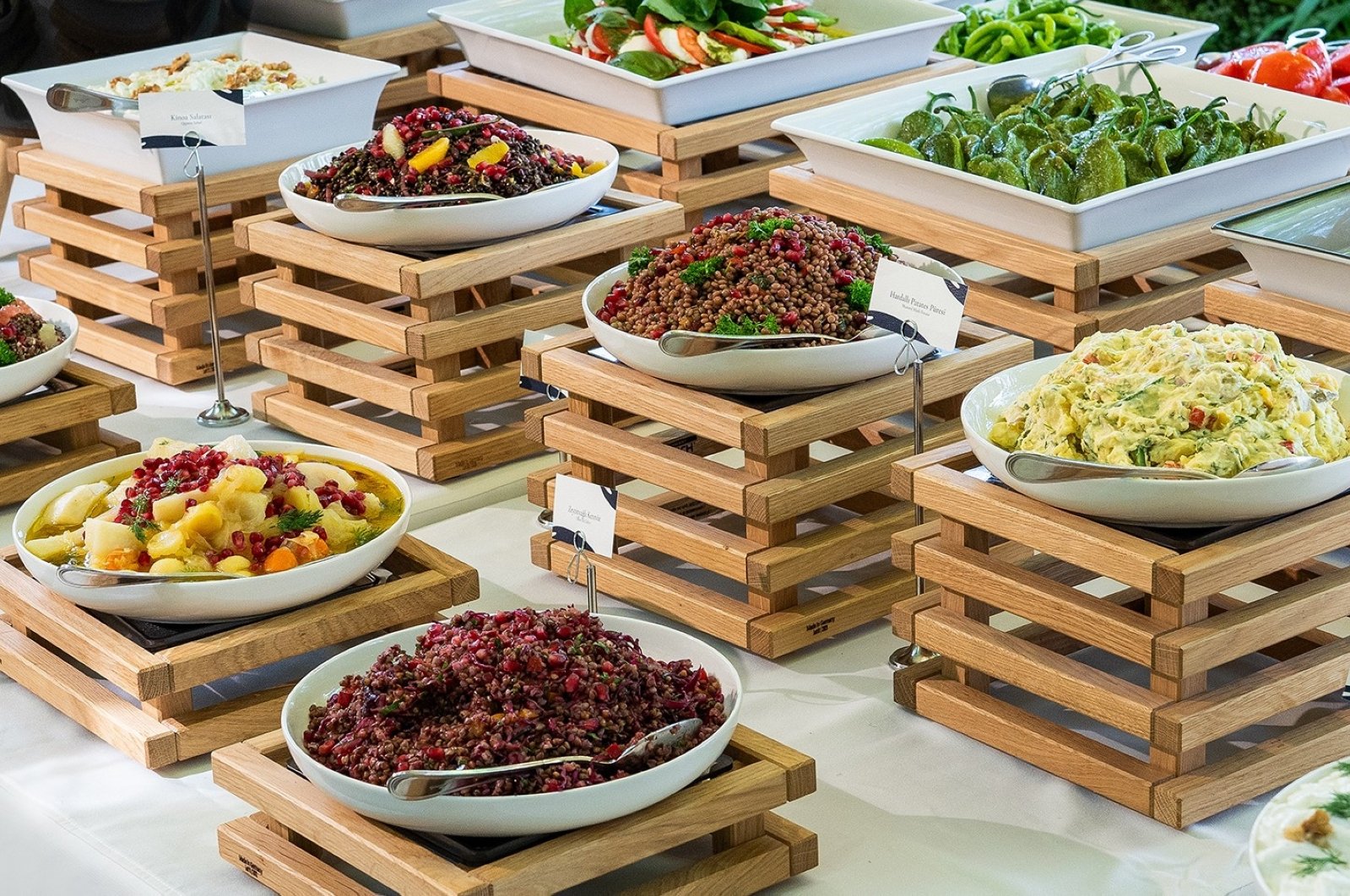 Traditional Turkish mezes served at Lacivert restaurant, Istanbul, Türkiye, June 26, 2025. (Photo by İlker Topdemir)