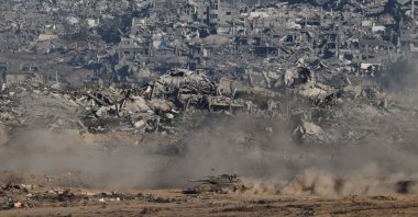 An Israeli tank maneuvers in Gaza, Palestine, July 6, 2025. (Reuters Photo)