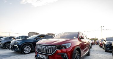 Togg T10X vehicles are displayed in Ankara, Türkiye, June 21, 2025. (AA Photo)