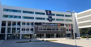 The exterior of Antalya municipality, whose mayor, Muhittin Böcek, was arrested on charges of corruption, Antalya, southern Türkiye, July 5, 2025. (İHA Photo)