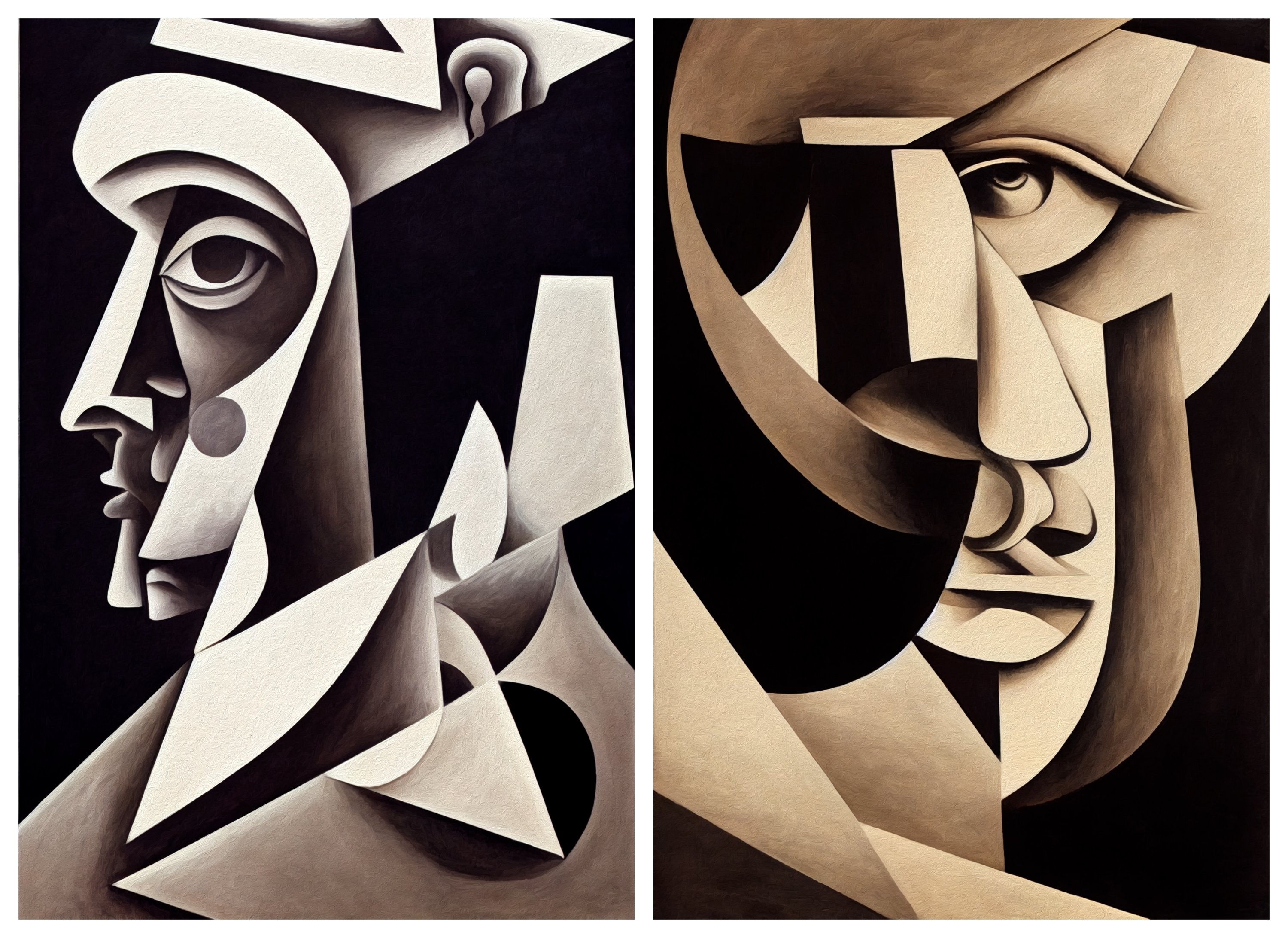 Abstract portraits of people in the style of Pablo Picasso. (Shutterstock Photo)