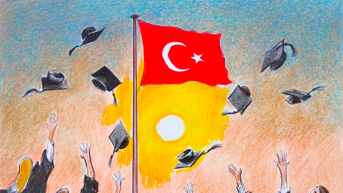 &quot;As of 2024, Türkiye hosts approximately 350,000 international students from 198 different countries.&quot; (Illustration by Erhan Yalvaç)