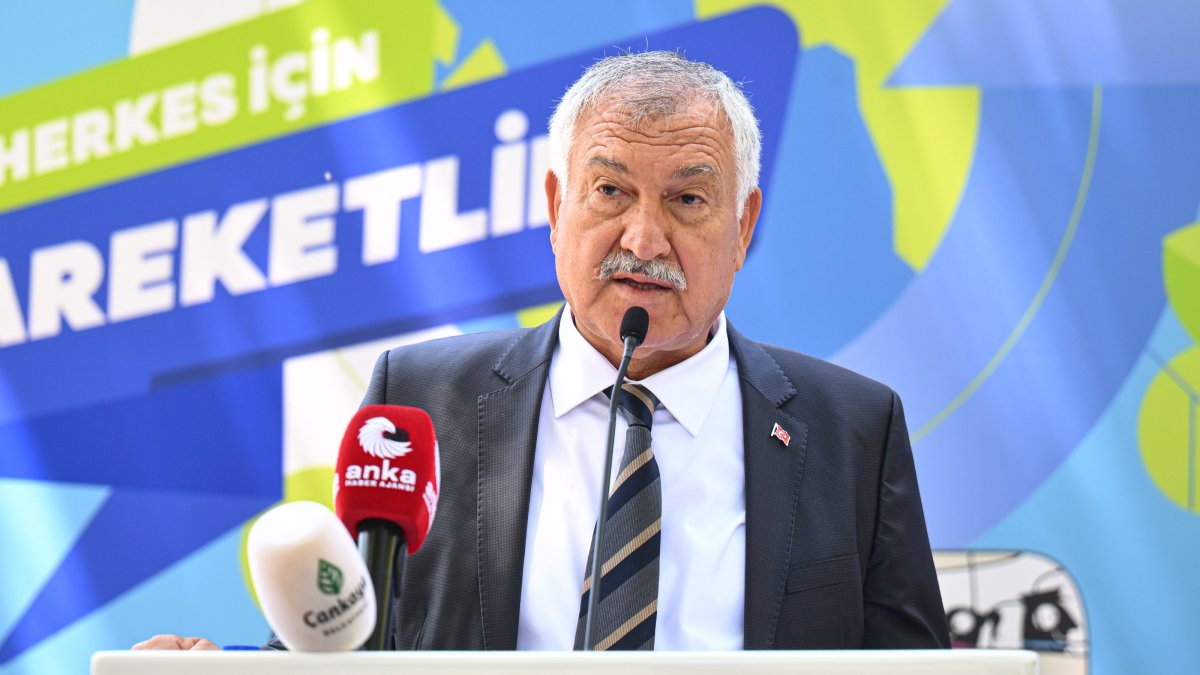  Adana Metropolitan Municipality Mayor Zeydan Karalar speaks at a sports event in Adana, June 30, 2025. (DHA Photo)