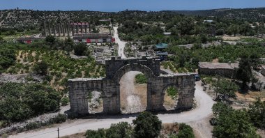 An aerial view of the ancient city of Uzuncaburç, Mersin, southern Türkiye, July 2, 2025. (AA Photo)