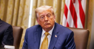U.S. President Donald Trump participates in a Cabinet meeting in the White House, Washington, U.S., July 8, 2025. (EPA Photo)