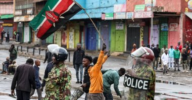 A protester waves the Kenyan flag during anti-government protests on Saba Saba day in Nairobi, Kenya, July 7, 2025. (EPA Photo)