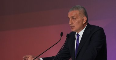 Turkish Football Federation (TFF) President Ibrahim Hacıosmanoğlu speaks at the TFF’s Ordinary Financial General Assembly, Ankara, Türkiye, July 9, 2025. (AA Photo)