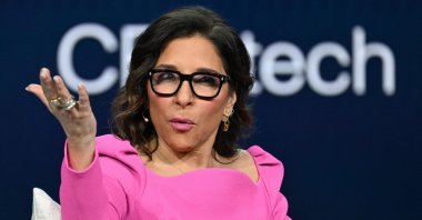 Linda Yaccarino, CEO of X Corp., formerly Twitter, speaks with Catherine Herridge during a keynote at the Consumer Electronics Show (CES), Las Vegas, U.S., Jan. 7, 2025. (AFP Photo)