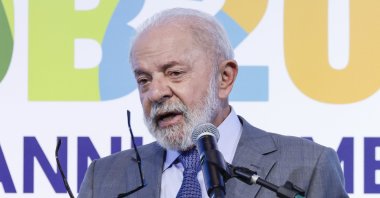 Brazilian President Luis Inacio Lula da Silva speaks during the opening ceremony of the 10th Annual Meeting of the New Development Bank, at the Fairmont Hotel in Copacabana, Rio de Janeiro, Brazil, July 4, 2025. (EPA Photo)