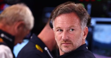 Red Bull Racing team principal Christian Horner reacts at the garage during the Practice sessions of the Formula One Austrian Grand Prix, Spielberg, Austria, June 27, 2025. (EPA Photo)