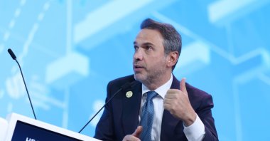 Energy and Natural Resources Minister Alparslan Bayraktar delivers a speech at an OPEC event in Vienna, Austria, July 9, 2025. (IHA Photo)