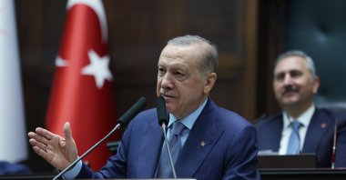 President Recep Tayyip Erdoğan speaks at a parliamentary group meeting of the ruling AK Party at the Turkish Parliament, July 9, 2025. (AA Photo)