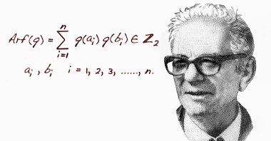 A portrait of professor Cahit Arf (19101997), who was a renowned Turkish mathematician known for the Arf invariant and his contributions to algebra. (Shutterstock Photo)