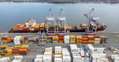 A drone view shows shipping containers at the Port of Montreal, Montreal, Quebec, Canada, April 14, 2025. (Reuters Photo)