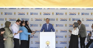 Justice and Development Party (AK Party) spokesperson Ömer Çelik speaks to reporters in Ankara, Türkiye, July 13, 2025. (AA Photo)