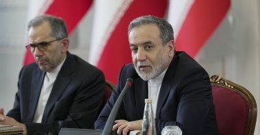 Iranian foreign minister Abbas Araghchi (R) speaks during a meeting in Tehran, Iran, July 12, 2025. (EPA Photo)