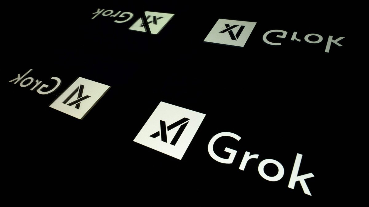 This photo illustration shows screens displaying the logo of Grok, a generative artificial intelligence chatbot developed by U.S. artificial intelligence company xAI, in Toulouse, southern France, Jan. 15, 2025. (AFP File Photo)