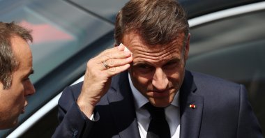 French President Emmanuel Macron leave after the annual Bastille Day military ceremony on the Champs-Elysees avenue in Paris, France, July 14, 2025. (Reuters Photo)